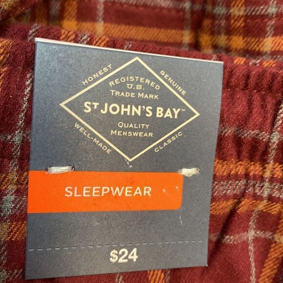 St Johns Bay Quality Lounge Sleepwear Flannel XL Orange Red Mens Unisex Comfort - Picture 4 of 5